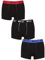 Pringle Mens Combed Cotton Trunks - Black, Multicolour, Plain, Logo Waistband, Stretchy, Label-less, 3 Pack Sizes S,M,L,XL Black/Red/White/Blue L
