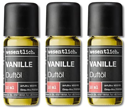 wesentlich. Duftöl Set - harmonische Duftkompositionen für Duftlampe, Diffuser und Kerzen – 3er Set Vanille