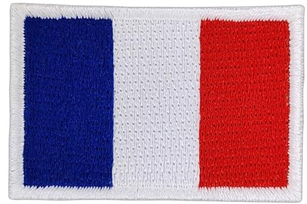 Parche pequeño para planchar o coser con la bandera de Francia, para ropa, bordado, parche, tamaño 4,6 x 3,0 cm