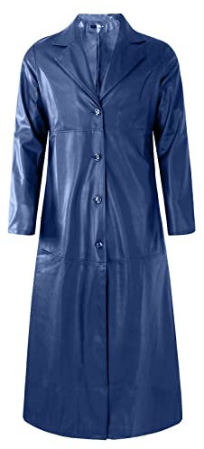 Generisch Jacken Herren, Übergangsjacke Bikerjacke Freizeitjacke Casual Klassisch Lederjacke Mit Reißverschluss Motorrad Herren Schaffell Jacke Männer Schwarz Winter Blouson Jacket (3XL, Blue)