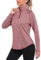 iClosam Sportshirt Langarm Damen Funktionsshirt UPF 50+ Langarmshirt Sport Atmungsaktiv Laufshirt Schnelltrocknend UV Shirt 1/4 Reißverschluss für Yoga Fitness Tennis Golf Wandern S-3XL