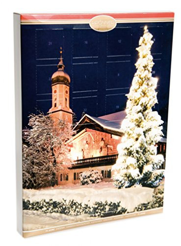 Krönner Adventskalender Garmisch-Partenkirchenmotiv – Weihnachtskalender mit winterlicher Trüffel-Mischung – Adventskalender Schokolade – handgemachter Adventskalender Pralinen mit Alkohol