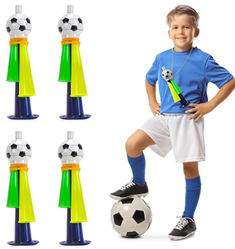 mizikuu Fan Tröte Fussball, 4 Stück Fußball Tröten, Tröten Fußball Stadion, Trompetenspielzeug Aus Kunststoff Für Kinder, Fußball Fans, Für Fußball-Themenparty, Weltmeisterschaft