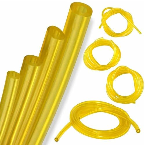 4 Pieces Universal Fuel Line, Petrol Fuel Line Hose Tube, 2 x 3.5mm, 2.5 x 4.5mm, 2.5 x 5mm, 3.5 x 5.5mm for Chainsaws, Blowers, Pressure Washers, 1m