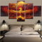Diamond Painting 5 Teilig Groß XXL Feuer-Phönix Diamant Painting Bilder Basteln Erwachsene 300x150cm Diamond Art Painting, DIY Voll Diamant Malerei Stickerei Kreuzstich für Room Decor Wohnwand N-3570
