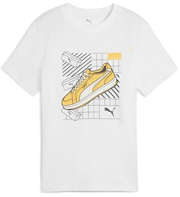PUMA Jungen Graphics Tee IV B T-Shirts, PUMA White, 152