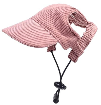 Casquette de baseball pour chien - Réglable - Protection solaire - Avec trous pour oreilles - Pour animal de compagnie - Pour chiots et chiens (rose, S)