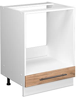 Vicco Armario para Horno Empotrado Fame-Line, Roble Dorado/Blanco, 60 cm, ET Roble