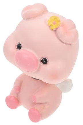 ifundom Poupée Cochon à Tête Tremblante Décorative Artisanale Figurine Cochon Design Humoristique Statue De Décoration pour Voiture Maison Bureau