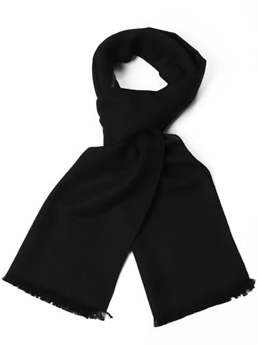 sy soul young Herren Herbst Baumwolle kariert Schal- Winter Jungen Warm Lange Scarf mit Luxuriöse eschenkbox(Schwarz/Heather Grey)