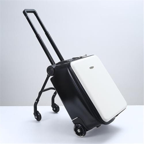 2-in-1-Kinderkoffer zum Aufsitzen, 20-Zoll-Hartschalen-Handgepäck, Koffer und Kinderwagen, erweiterbares Gepäck, faltbarer und aufsitzbarer Koffer, für Reisen und Flüge mit Kleinkindern,Schwarz