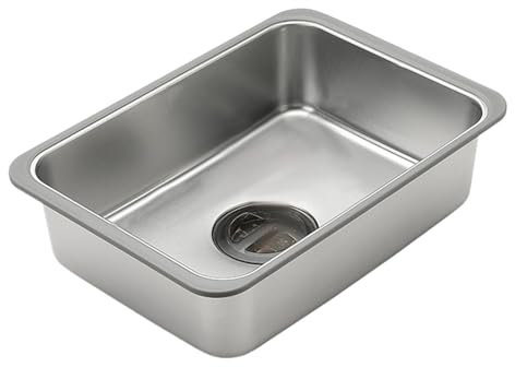Fregadero de cocina portátil, fregadero de camping, fregadero al aire libre, fregaderos de cocina de acero inoxidable, fregaderos portátiles de lavandería, 13.98 x 9.84 x 4.41 pulgadas para uso al