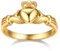 Bestyle Claddagh Ring Silber 925 Damen Irischer Fingerring mit Herz für Mädchen Krone Promise Ehering Trauring für Valentinstag Hochzeit, Gold, Ringgröße 62