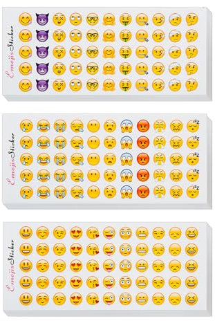 24 Blätter Emoji Sticker,1cm Orbicular Multi Emotion Sticker,Aufkleber Smiley Lustig,Verschiedene Arten Smiley Aufkleber Klein,Cartoon Smiley Sticker,für Meme Tagebuch Notebook DIY Dekoration