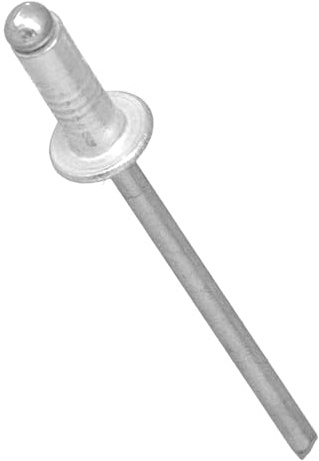 500x Blindnieten 4x12,5 mm Nieten Popnieten Blindniet Niet Set Aluminiumnieten Aluminium Alu Stahl Verzinkter Farbe Silber Verbinden Dünnen Werkstoffen Metall Kunststoff Holz Leder