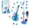 Guitar and Microphone Set for Kids,Guitar Toys with Music&Colorful Light,Adjustable Height Microphone with Stand,Karaoke Machine Musical Instruments Toy Electric Guitar with Microphone (Blue)