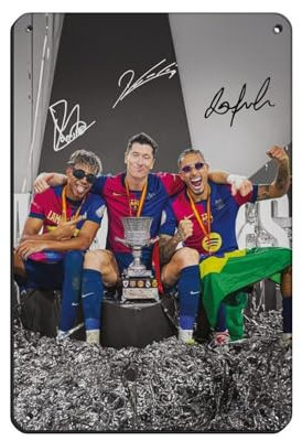 Robert Lewandowski, Lamine Yamal Blechschild, Vintage, Metall, Pub, Club, Café, Bar, Zuhause, Wandkunst, Dekoration, Poster, Retro, 20 x 30 cm