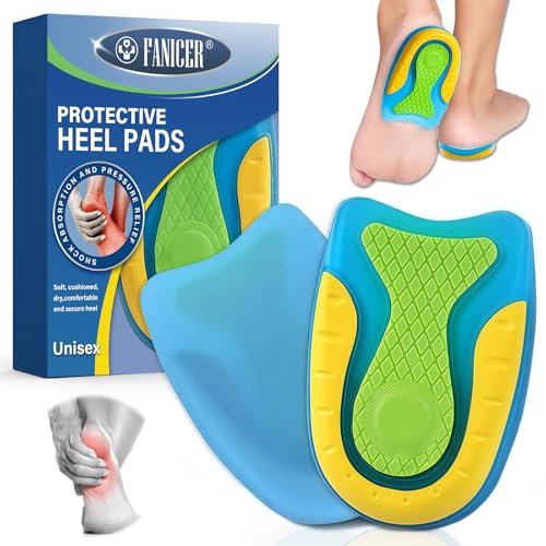 Fanjuanlan 2 Paires Talonnettes en Gel de Silicone, Talonnette Gel Silicone Antichoc Amortissante,Orthopédique Talonnettes, Protègez vos Talons pour femme et homme,Taille L