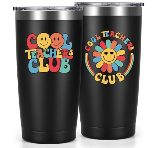 Livole Male Teacher Gifts for Men, Thank You Gift for Teachers, Tutor, Assistant, Coach, Cool Teacher Club, End of The Year Gifts, Teachers Mug, 20oz Travel Coffee Mugs, 60ml Insulated Wine Glass