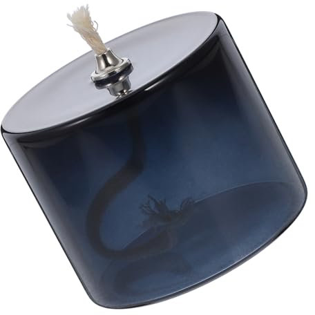 Gatuida Glas Öl-Lampe Mit Baumwolldocht Moderner Kerzenhalter in Dunkelgrau Mit Metalldocht Eleganter Langlebiger Wohnraumdekor Kreativ Einsetzbar Für Hochzeiten Und Partys