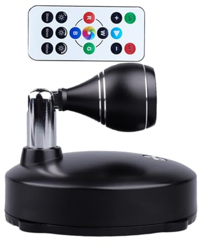 LED Strahler USB Ladeprojektionslampe mit Fernbedienung Mottoparty | ABS Glas, 1 Satz Schwarz, RGBW-6000K 1W 750mAh, für Schilder und Regale