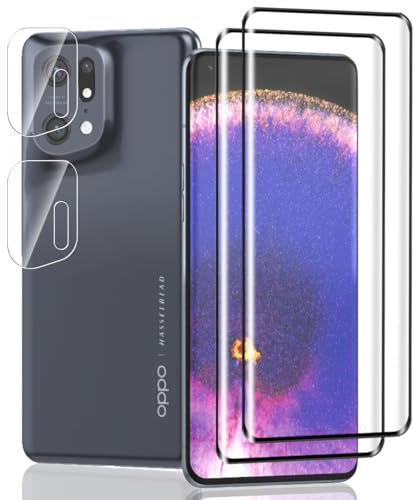 Jaavkkma 2 Pièces Verre Trempé pour OPPO Find X5 Pro Protection D'écran + 2 Pièces Protecteur Caméra, Dureté 9H/Sans Bulles, Protection Écran pour OPPO Find X5 Pro - HD Vitre Trempé