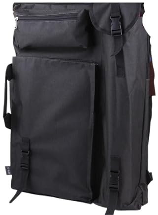 GIYXHU Kunstmappe Tasche Art Portfolio Case Tragetasche Drawboard Aufbewahrungstasche Tragbare Handheld-Schulterbox Künstler-Zeichenbrett(Black)
