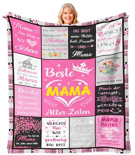 Giftota Geschenke für Mama, Flanelldecke Mama Geschenk, Geburtstagsgeschenk Vatertagsgeschenk, zum Weihnachten Valentinstag Ostern Muttertag, 150 * 130cm