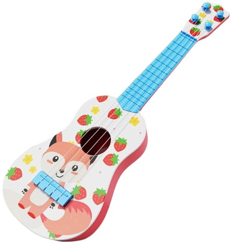 Ukulele für Kinder, Tier-Cartoon-Stil, 4-saitige Kleinkind-Ukulele für Anfänger mit Anleitung und Plektren, stimmbare, ergonomische, frühpädagogische Kindergitarre, Stil 2
