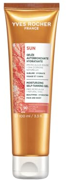 Yves Rocher Selbstbräunungsgel - Feuchtigkeitsspendend - 100 ml | Natürliche Bräune ab der ersten Anwendung - Rotalge & DHA - Für Gesicht und Körper