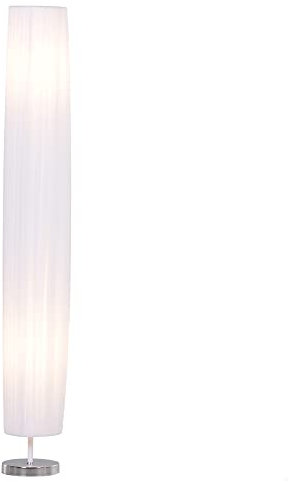 HOMCOM Stehleuchte Stehlampe Standlampe Standleuchte E27, Edelstahl+Polyester, Weiß, Φ15x120cm
