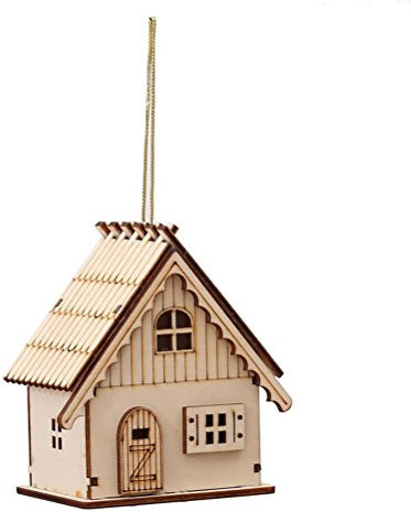 Oulii - decorazione per albero di Natale, casetta di legno con luci, decorazione natalizia