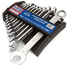 HBM 11-teiliger metrischer Steckschlüssel-Satz für tiefe Ringe