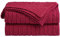 sourcing map Cotton Cable Knit Throw Blanket Soft Throw Couch Covers Decors Knitted Blankets for Sofa Bed, Red Full(70 x 78)