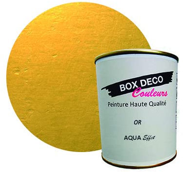 Aqua effetto oro – Pittura per muro a base di smalto aqueux Oro, 750 ml, 9 m², Box Deco colori