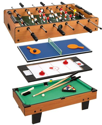 ColorBaby 85327 4 En 1 CBgames Multi-Spieltisch, 4 in 1 Tischplatte, M