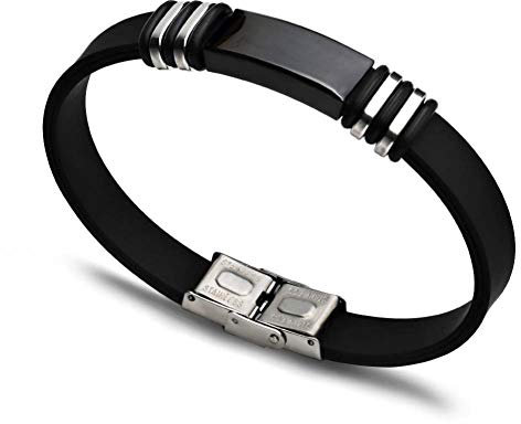 Ibralet Lederarmband Für Herren, Persönliche Mens Schwarz Weiß Modisch Punk Silikon Edelstahl Armband Accessoires Für Damen Schmuck Leuchtende Armband Festival Paar Präsentiert Freundschaft