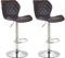 CLP 2er Set Barhocker Cork Kunstleder I Thekenhocker Höhenverstellbar I Barstuhl Mit Fußstütze 360° Drehbar I Tresenhocker Mit Trompetenfuß, Farbe:braun, Gestell Farbe:Chrom