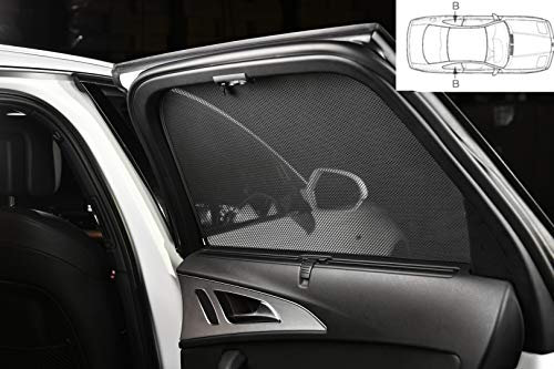 CAR SHADES Juego (Ventanas Laterales) Compatible con Renault Megane III 3-Puertas 2008- (2-Partes) - Parasoles a Medida para Coches