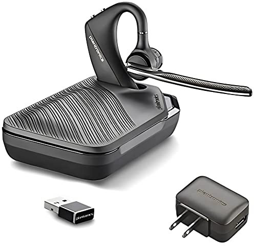 YISMO Plantronics Voyager 5200-UC Bluetooth Headset Bundle w/Bonus Wall Charger #206110-01-B | for Smartphones PC MAC Using RingCentral Software or App