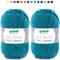theofeel Set | 2x50g Merino Sockenwolle mit Kaschmir | Gründl Hot Socks Pearl 04 türkis petrol | Strumpfwolle mit Kaschmirwolle | Cashmere Sockengarn zum Stricken oder Häkeln
