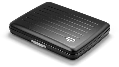 ÖGON -DESIGNS- Aluminium Geldbörse, Große Kapazität mit Metallverschluss, RFID Schutz vor Betrug und Entmagnetisierung, Modell Smart Case Oslo Large