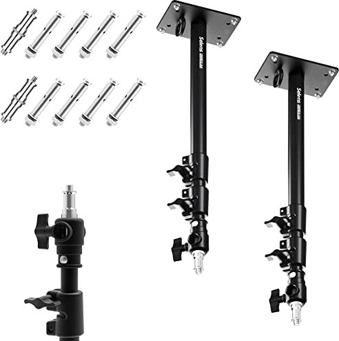 Selens Wandmontage Ausleger Boom Arm 103CM, Fotografie Wand Deckenmontage Arm 2 Stück Einstellbare Länge mit 3/8 1/4 Gewinde Universal Adapter für Fotostudio Videoleuchten Regenschirme Reflektoren