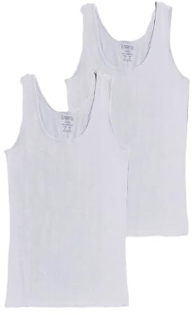 Toker Collection Damen Unterhemd, 100% Baumwolle, 2 Stück, Rundhalsausschnitt, Reguläre Passform, Klassisch