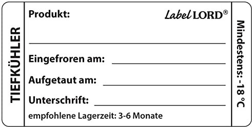 Labellord HACCP Etiketten Tiefkühler R100, 250 Stück
