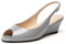 Elashe Damen Pumps Keilabsatz Peeptoe Mid Heels Slingback Bequeme Abendschuhe Grau EU35