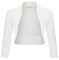 DANAEST Damen Bolero Festlich Strickjacke Elegant Schulterjacke 3/4 Ärmel Kurz Top (708), Grösse:L, Farbe:Weiß
