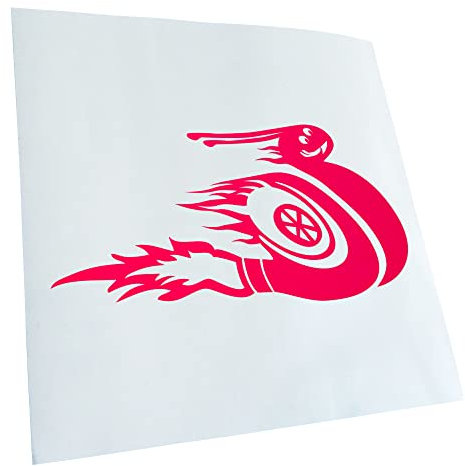 Kiwistar - Autoaufkleber - Neonpink - 24x12cm Turboschnecke - Speedracing - Antrieb - Heckscheibe Auto Aufkleber wetterfest für Kfz LKW Mofa Truck - Sticker außen selbstklebend Tuning Zubehör für