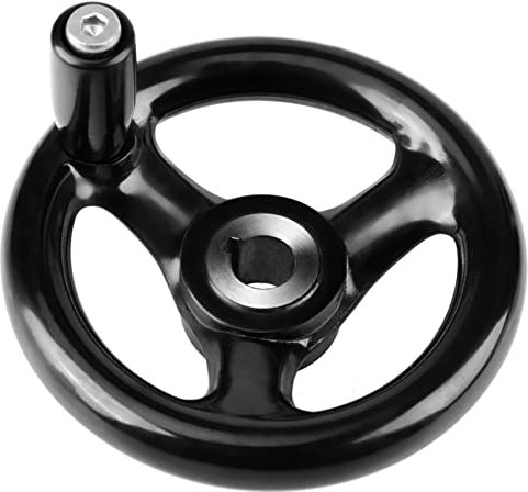 1 Stück 12 X 100 Mm Schwarzes Rundes Handrad mit 3 Speichen für Drehmaschine und Fräsmaschine