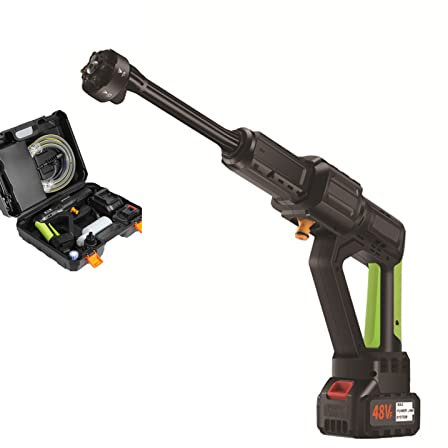 Idropulitrice ad alta Pressione Portatile Senza Fili, Rondella Elettrica 200 BAR con Batteria Ricaricabile, Pistola ad Acqua per la Pulizia Portatile con Ugello 6 in 1 per Auto, Recinzione